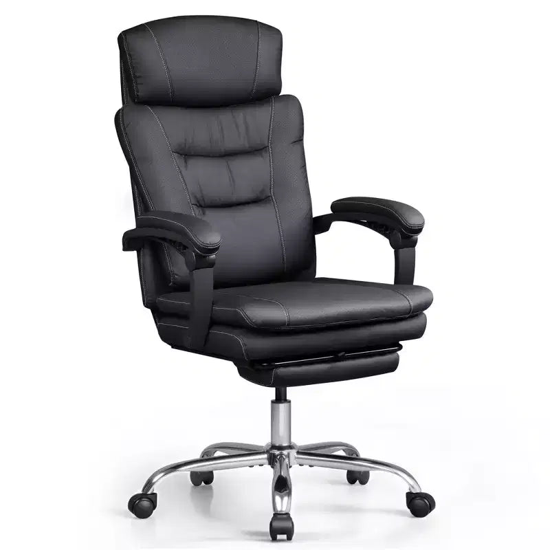 GALAXHERO Executive Leather Home Office Chair with Footrest, High Back Heavy Duty Ergonomic Desk Chair, Big and Tall with Lumbar Support