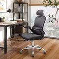Chaise de bureau en maille, confort ergonomique avec appuie-tête 3D et accoudoirs relevables, idéale pour les professionnels et les joueurs, noire