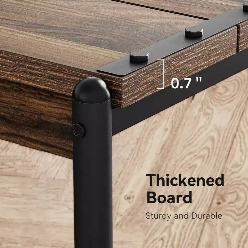 Table d'appoint de ferme carrée de 20 pouces avec étagère de rangement à 2 niveaux