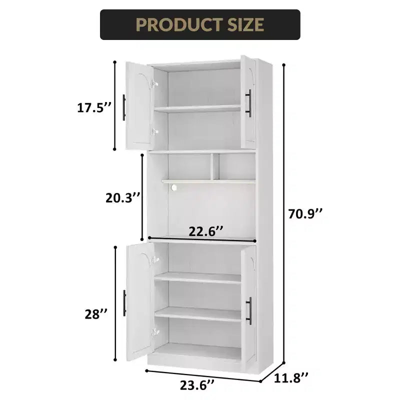 Meuble de cuisine de bar avec éclairage RVB, grande armoire avec support pour micro-ondes, portes coulissantes et 2 étagères ouvertes