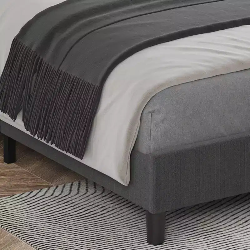 Cadre de lit plateforme Twin XL avec tête de lit capitonnée réglable, gris