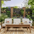 MAYEERTY 72H Room Divider Rectangle Galvanized Metal Frame Freestanding Privacy Screen Garden Fence Patio Black