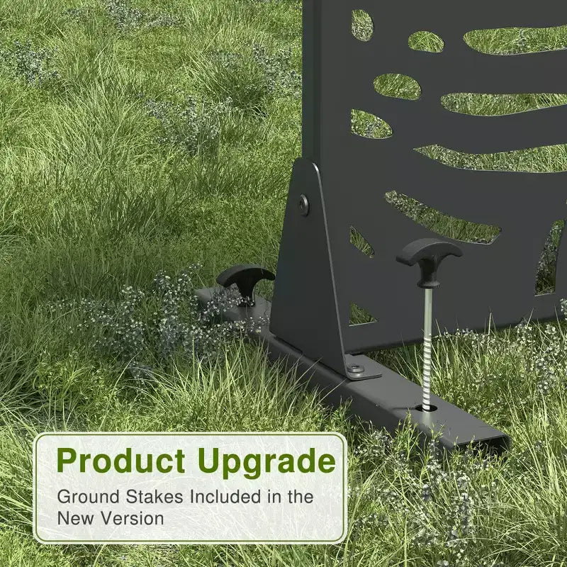 Séparateur de pièce 72H rectangle en métal galvanisé avec cadre autoportant, écran d'intimité, clôture de jardin, terrasse noir