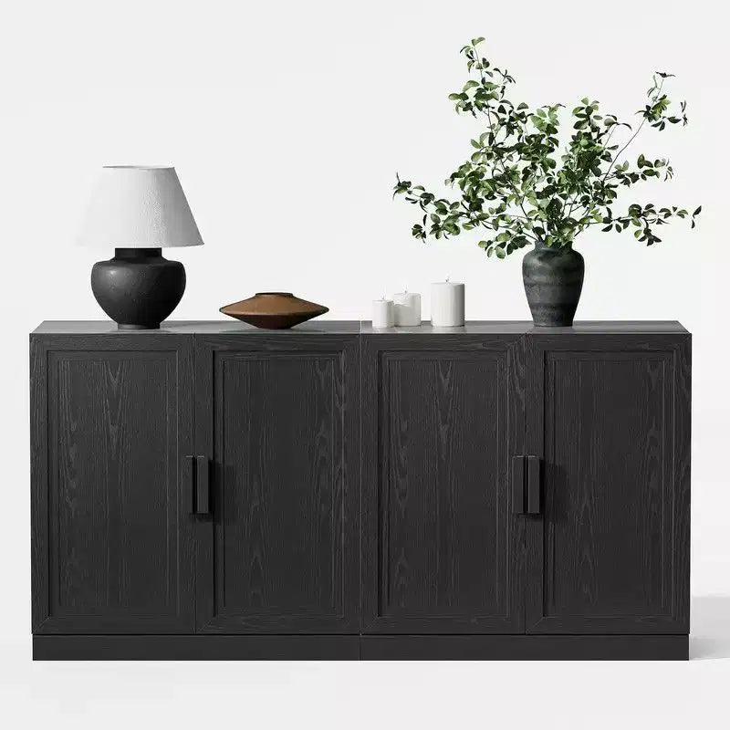 62 L x 31 H Buffet vaisselier avec étagères réglables pour cuisine, salle à manger, salon, noir