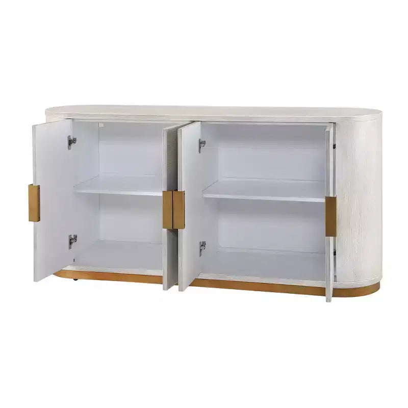 Buffet/Bahut moderne de 148 cm avec 4 portes et étagères réglables