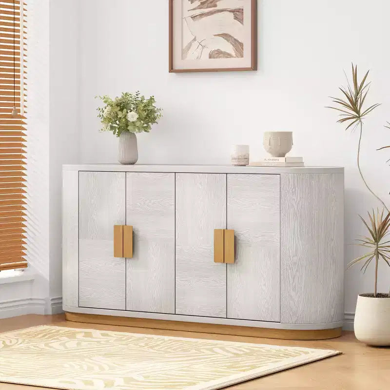 Christopher Knight Home Arvenia 58.3'' Modern Sideboard Buffet Cabinet with 4 Doors and Adjustable Shelves
