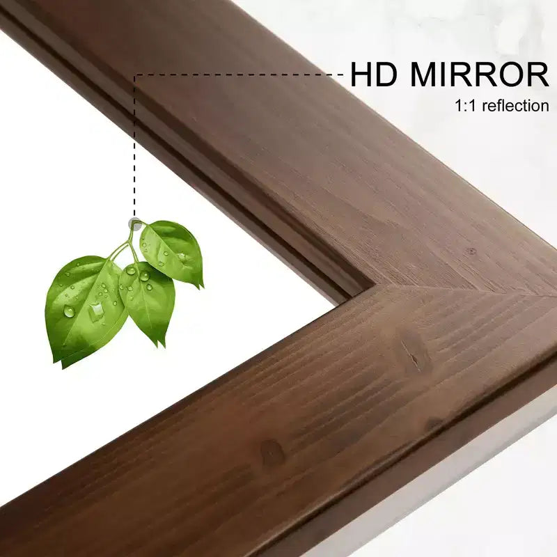 Miroir pleine longueur en bois massif à bord droit 71x31po à fixer au mur