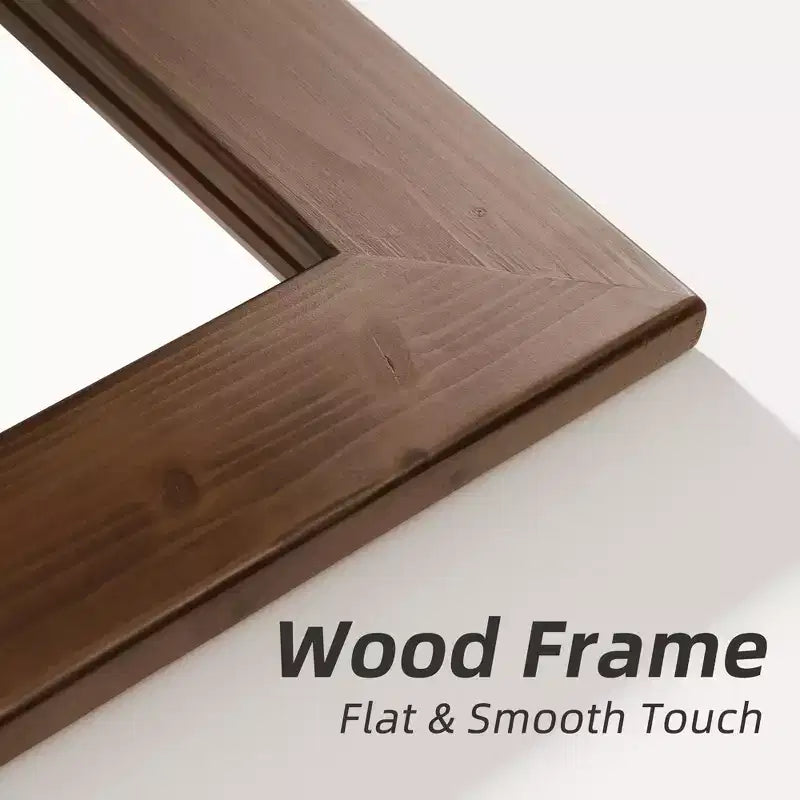 Miroir pleine longueur en bois massif à bord droit 71x31po à fixer au mur