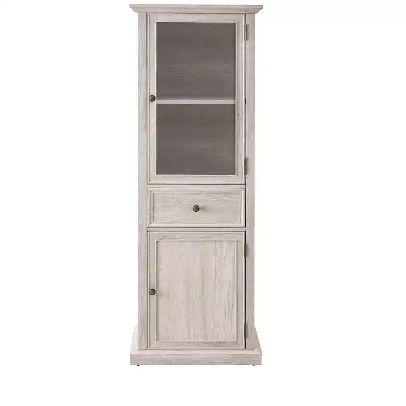 Meuble de rangement haut moderne avec portes et étagères en verre - Buffet autoportant avec tiroir pour salon, cuisine, salle à manger et bureau