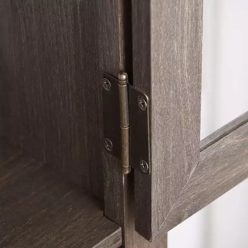 Meuble de rangement haut moderne avec portes et étagères en verre - Buffet autoportant avec tiroir pour salon, cuisine, salle à manger et bureau