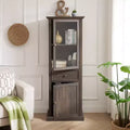Modern Tall Storage Cabinet with Glass Doors & Shelves-Versatile Freestanding Sideboard with Drawer for Living Room,Kitchen,Dining Room,&Office