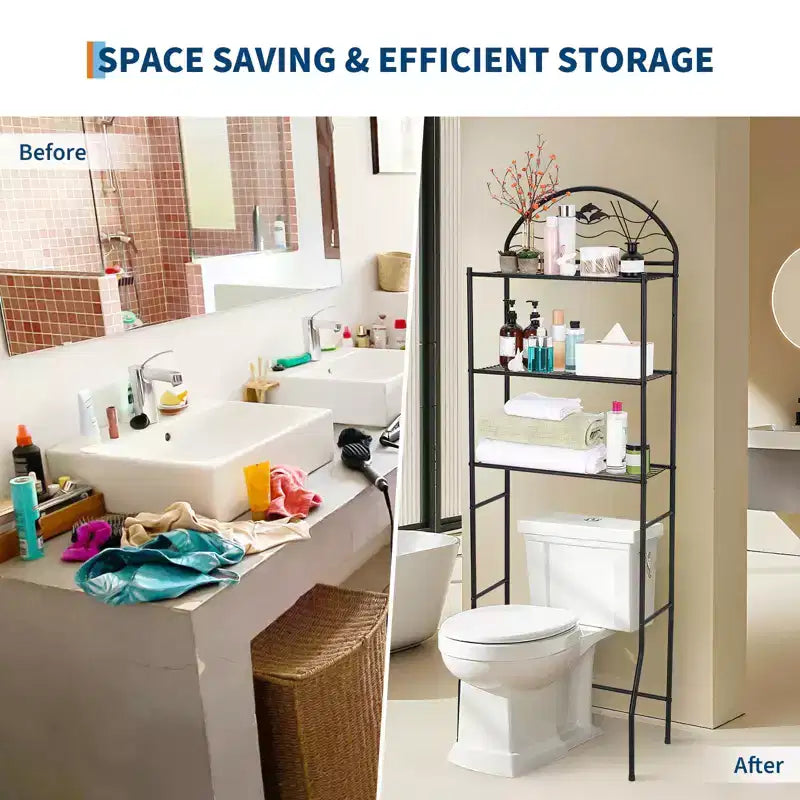 Étagère de rangement de salle de bain à 3 niveaux pour toilettes
