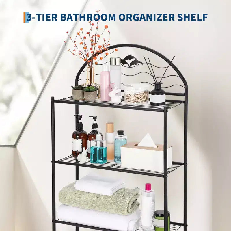 Étagère de rangement de salle de bain à 3 niveaux pour toilettes