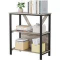 3-layer Large Capacity Open Bookcase with Metal Frame, Sturdy and Durable, Suitable for Living Room, Home Office, Bedroom