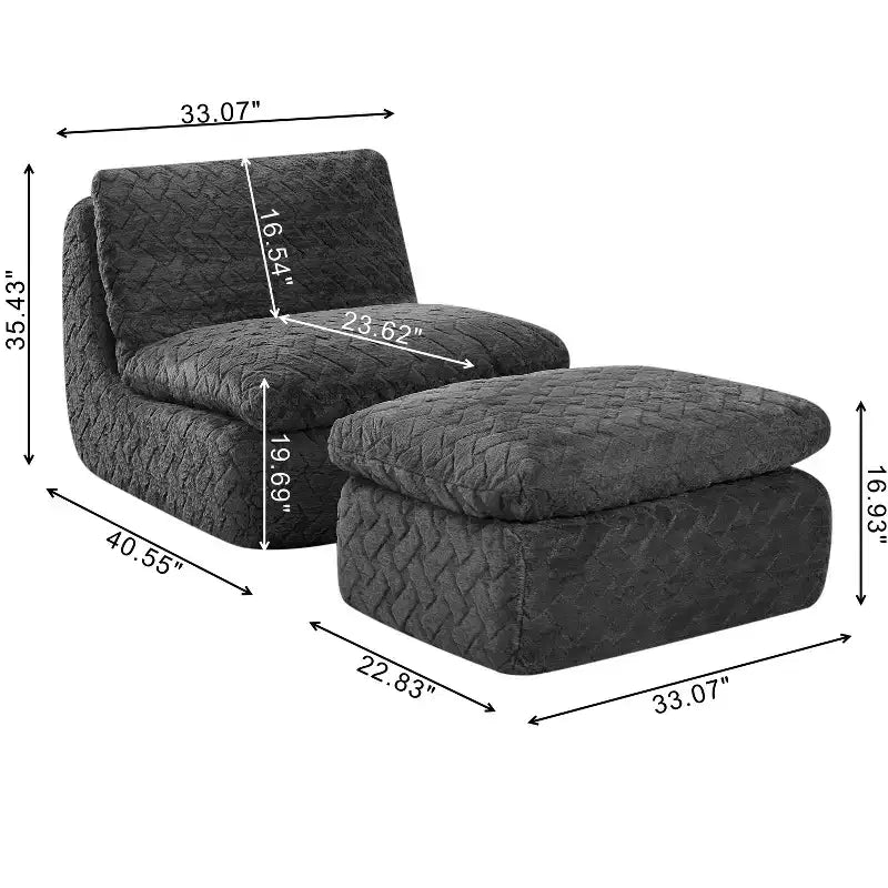 Fauteuil pivotant entièrement compressif avec pouf