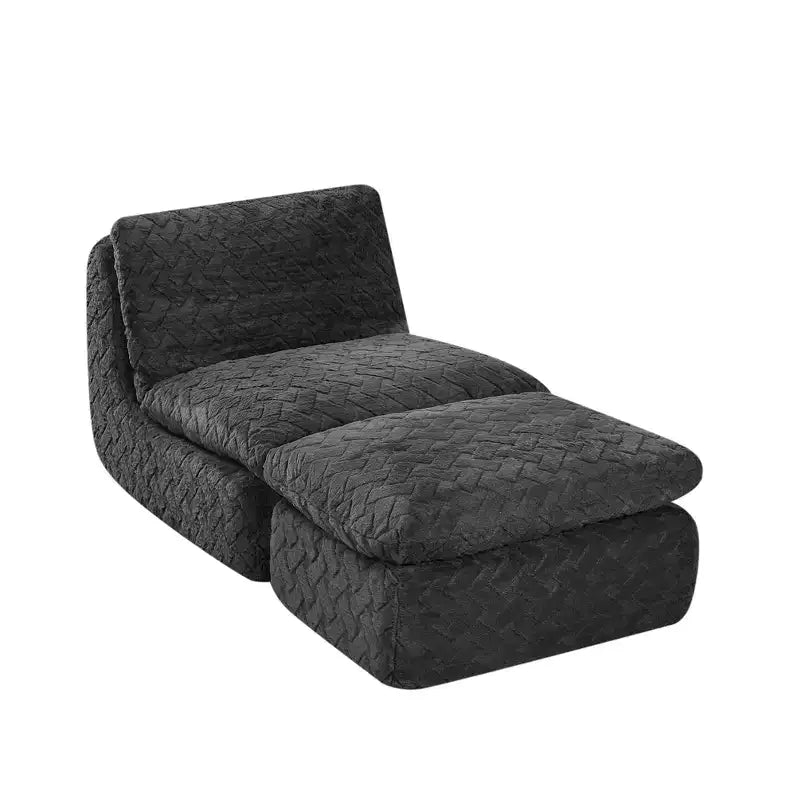 Fauteuil pivotant entièrement compressif avec pouf