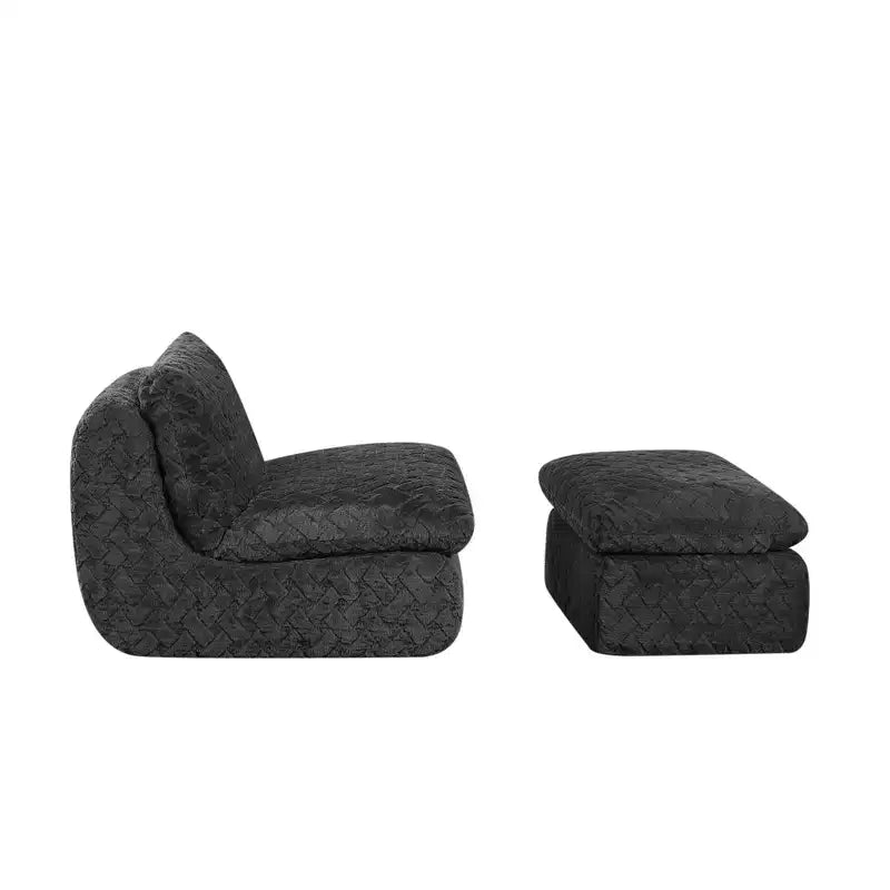 Fauteuil pivotant entièrement compressif avec pouf
