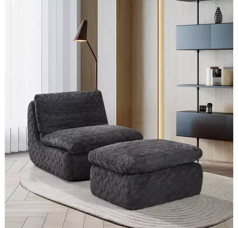 Whisen Full Compression Swivel Sofa Chair with Ottoman