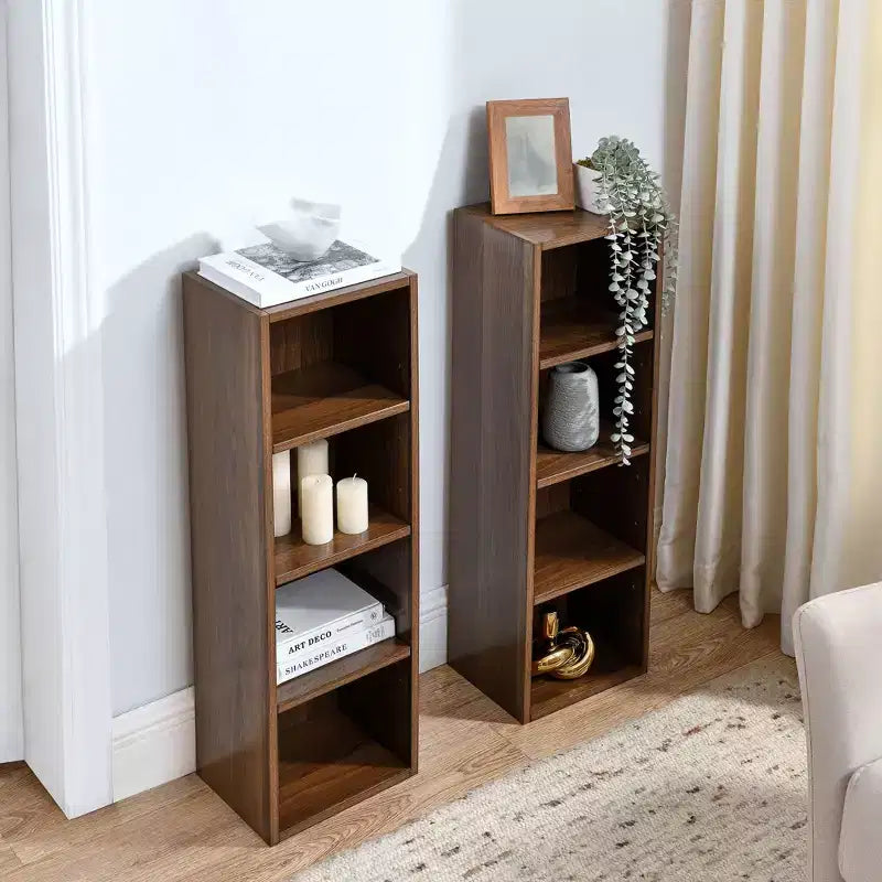 Étagère étroite à 8 niveaux, Bibliothèque haute pour livres et CD, Organiseur de rangement pour salon, couloir, bureau