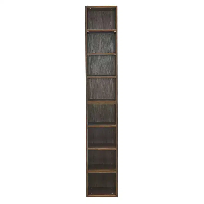 Étagère étroite à 8 niveaux, Bibliothèque haute pour livres et CD, Organiseur de rangement pour salon, couloir, bureau