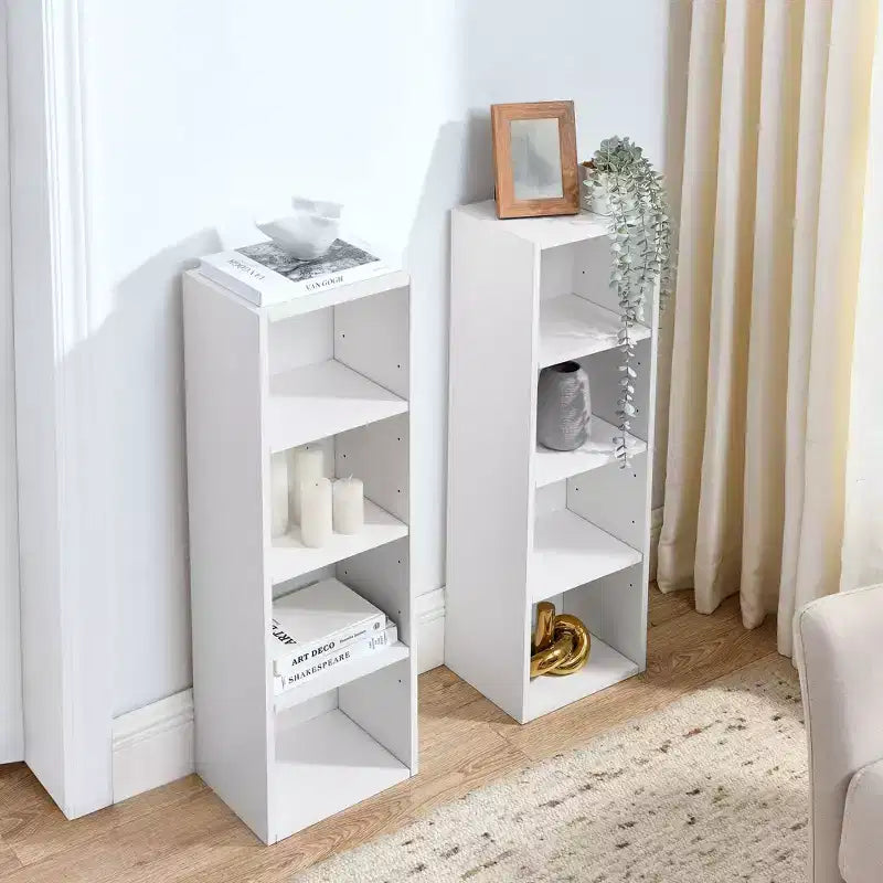 Étagère étroite à 8 niveaux, Bibliothèque haute pour livres et CD, Organiseur de rangement pour salon, couloir, bureau
