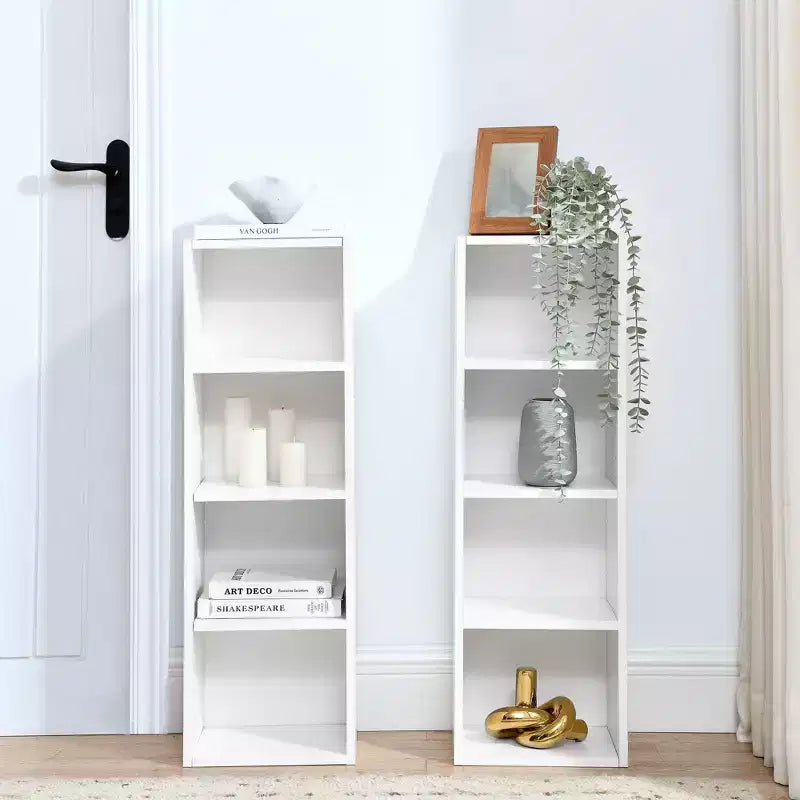 Étagère étroite à 8 niveaux, Bibliothèque haute pour livres et CD, Organiseur de rangement pour salon, couloir, bureau
