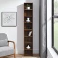 Okak Narrow Bookshelf, Storage Shelves with 8 Tiers, Tall Bookcase for Books and CDs, Storage Organizer for Living Room, Hallway, Office