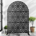 MAYEERTY Star Shaped Black Arched Galvanized Steel Privacy Screens Outdoor and Indoor Partition Decorative Screen