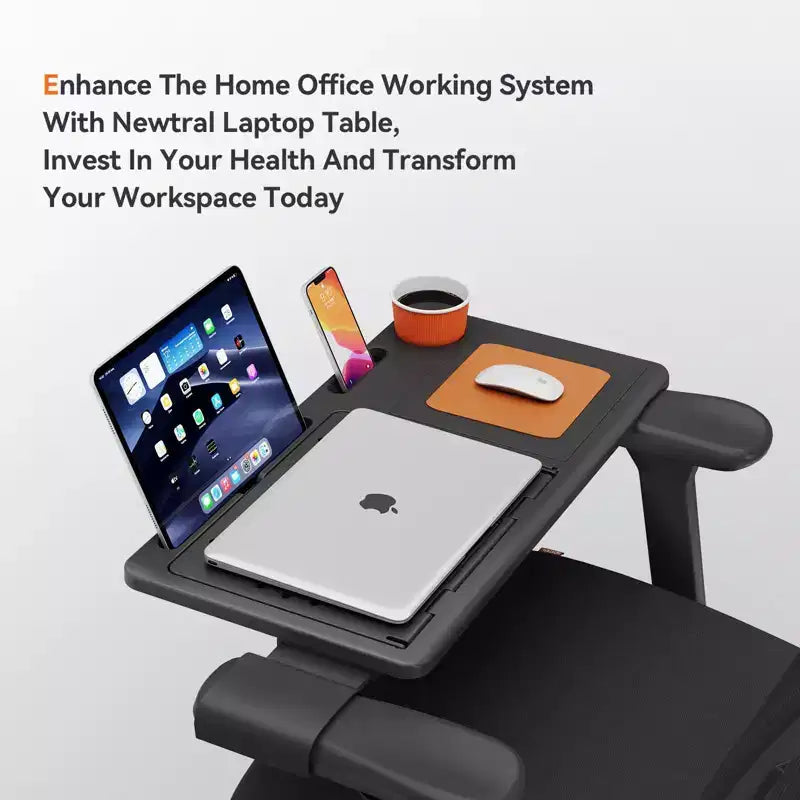 Chaise de bureau ergonomique avec support lombaire adaptatif - Noire