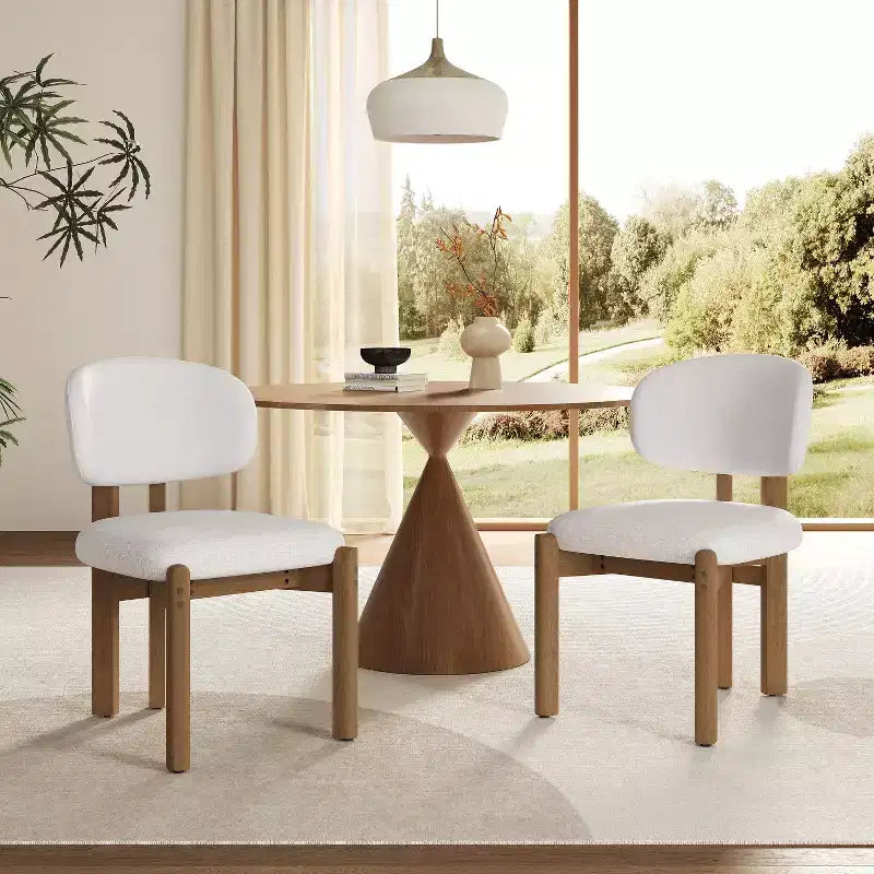 Chaises de salle à manger scandinaves modernes en bois d'hévéa avec assise rembourrée