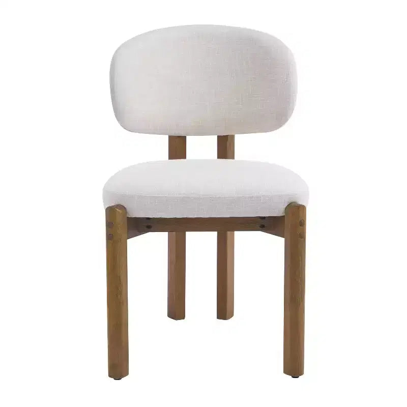 Chaises de salle à manger scandinaves modernes en bois d'hévéa avec assise rembourrée