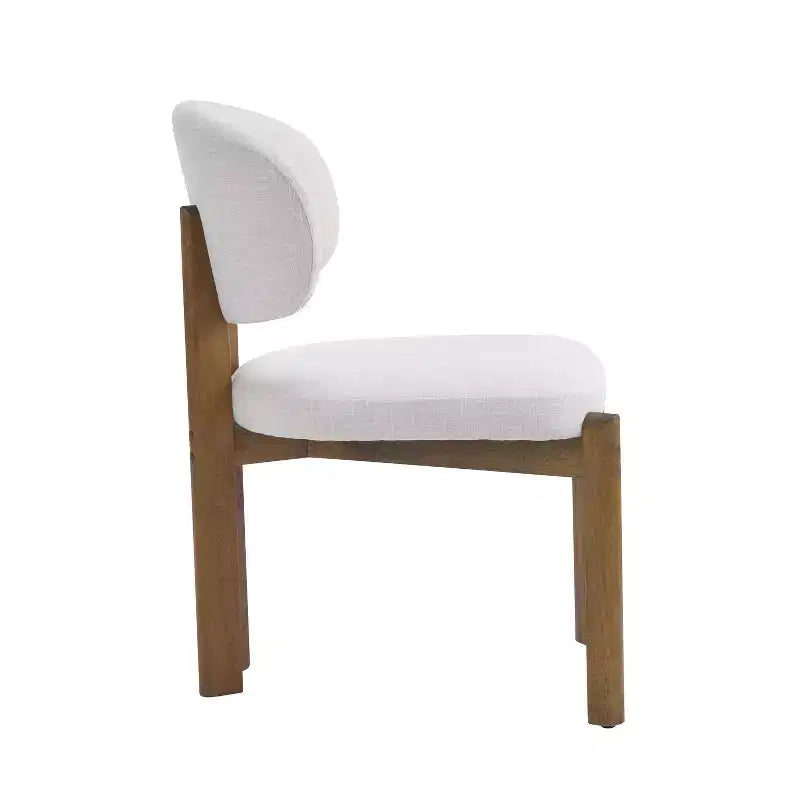 Chaises de salle à manger scandinaves modernes en bois d'hévéa avec assise rembourrée