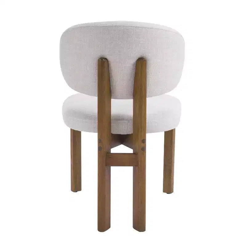 Chaises de salle à manger scandinaves modernes en bois d'hévéa avec assise rembourrée