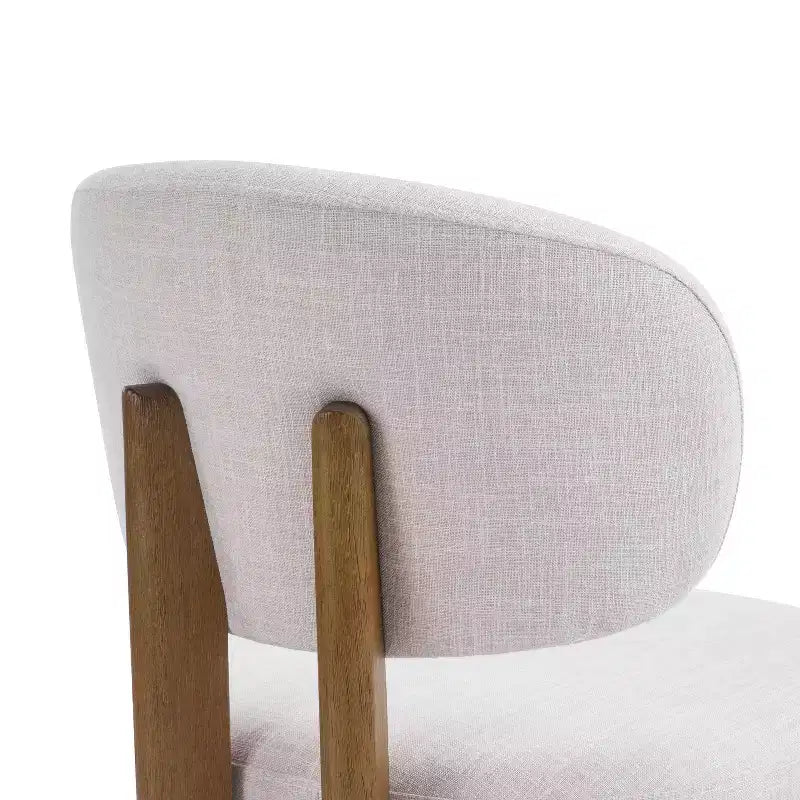Chaises de salle à manger scandinaves modernes en bois d'hévéa avec assise rembourrée