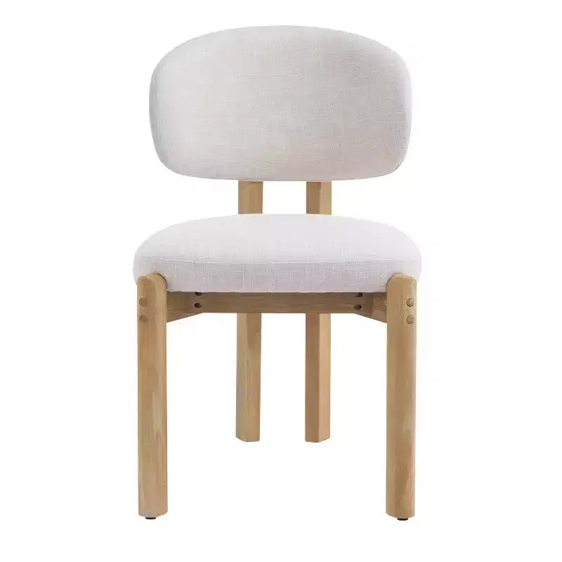 Chaises de salle à manger scandinaves modernes en bois d'hévéa avec assise rembourrée