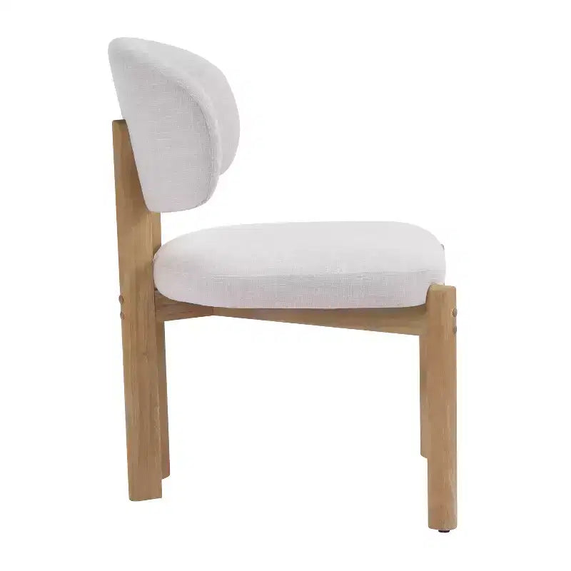 Chaises de salle à manger scandinaves modernes en bois d'hévéa avec assise rembourrée