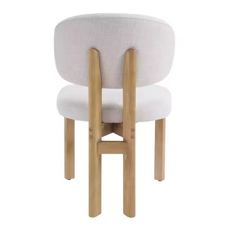 Chaises de salle à manger scandinaves modernes en bois d'hévéa avec assise rembourrée