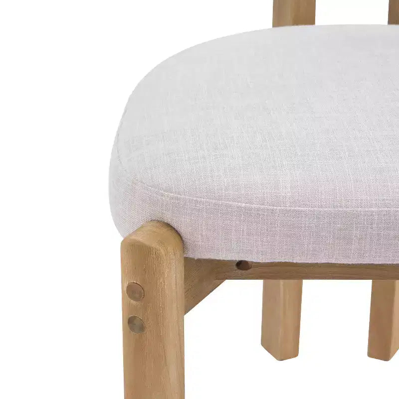 Chaises de salle à manger scandinaves modernes en bois d'hévéa avec assise rembourrée