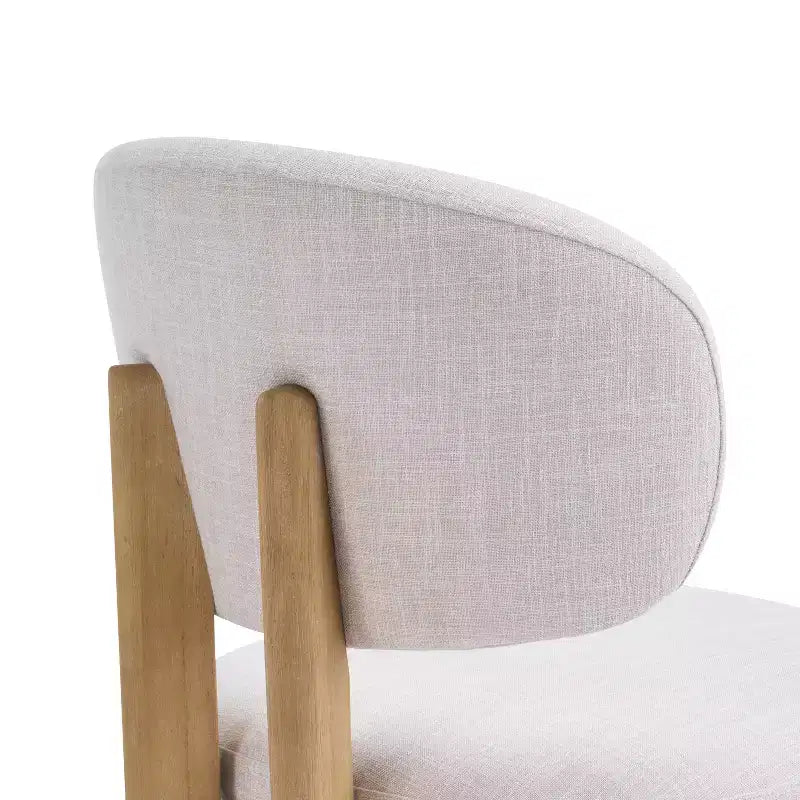 Chaises de salle à manger scandinaves modernes en bois d'hévéa avec assise rembourrée