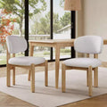 Christopher Knight Home Elias Scandinavian Modern Rubber Wood Dining Chairs with Upholstered Seat