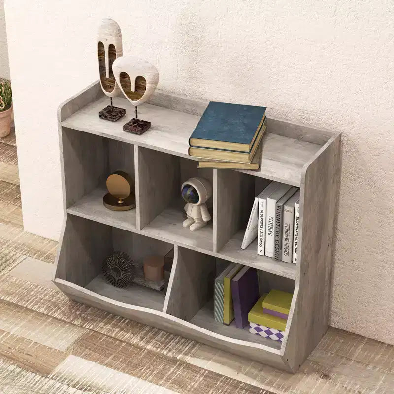 Meuble de rangement pour jouets pour enfants avec 3 étagères ouvertes et 2 bacs basculants