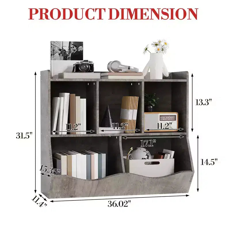 Meuble de rangement pour jouets pour enfants avec 3 étagères ouvertes et 2 bacs basculants
