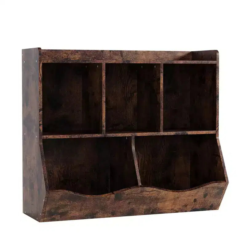 Meuble de rangement pour jouets pour enfants avec 3 étagères ouvertes et 2 bacs basculants