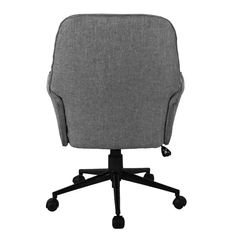 Chaise de bureau moderne, Chaise de vanité capitonnée avec accoudoirs et roulettes, Pivotante à 360°, Grise