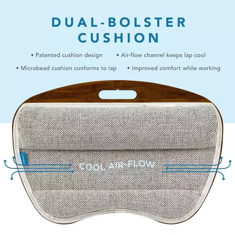 Tablette de genou en bambou avec coussin
