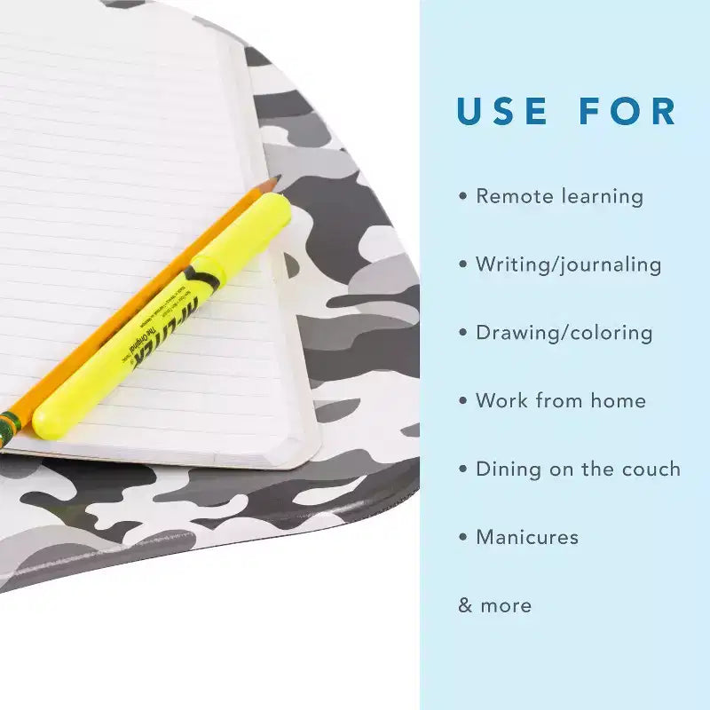 Tablette pour ordinateur portable avec coussin et poignée de transport