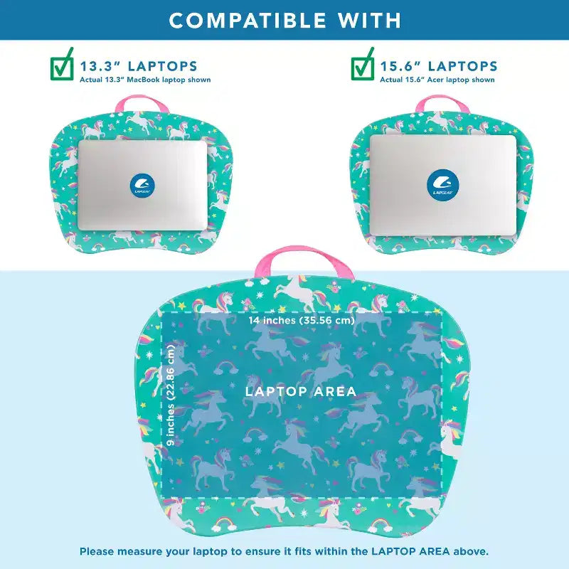 Tablette pour ordinateur portable avec coussin et poignée de transport