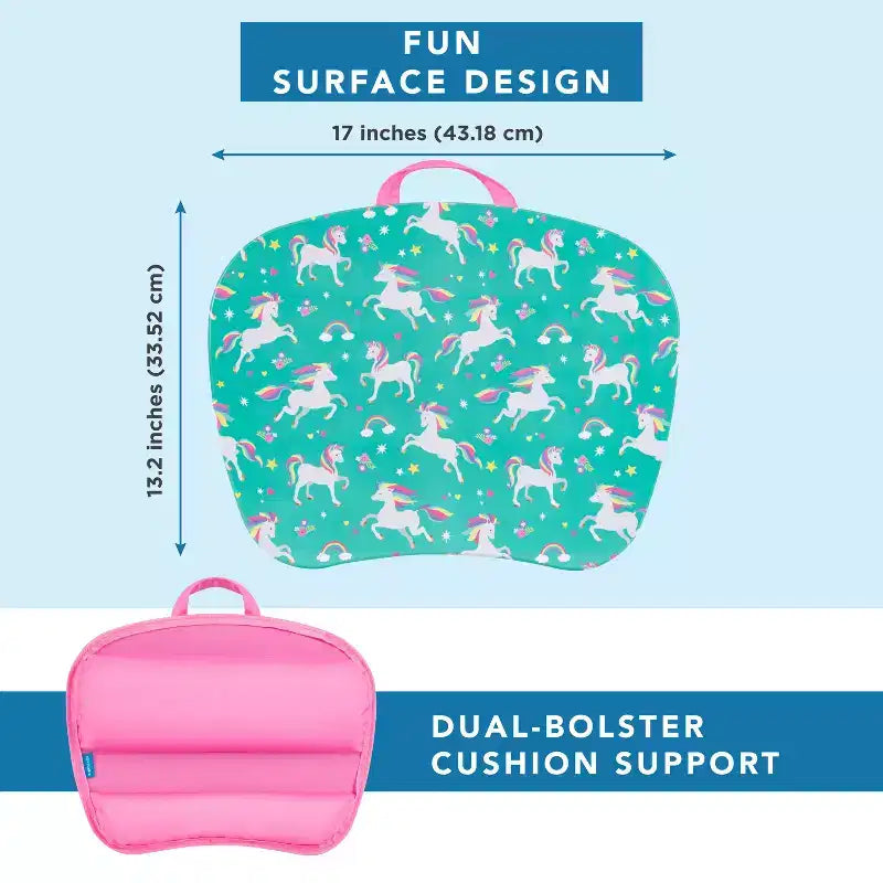 Tablette pour ordinateur portable avec coussin et poignée de transport