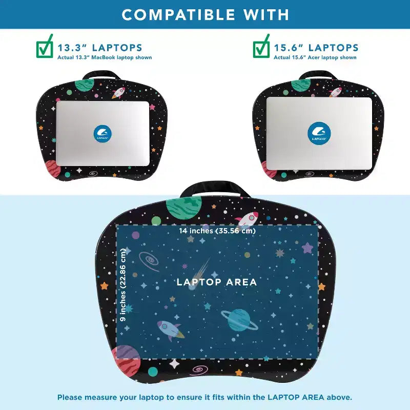 Tablette pour ordinateur portable avec coussin et poignée de transport