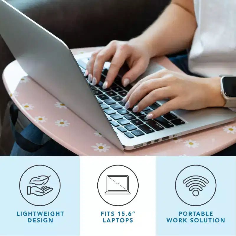 Tablette pour ordinateur portable avec coussin et poignée de transport